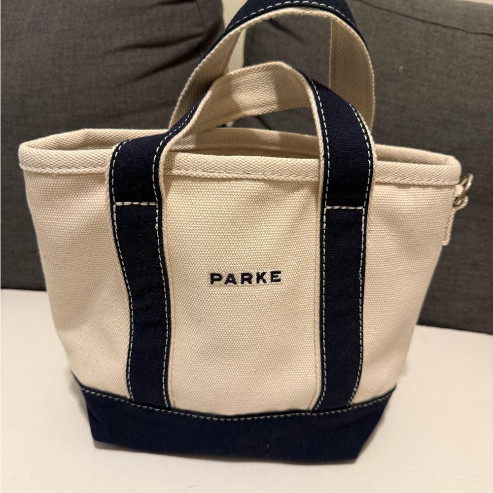 Parke Lands End Tore Navy and Cream Mini Bag